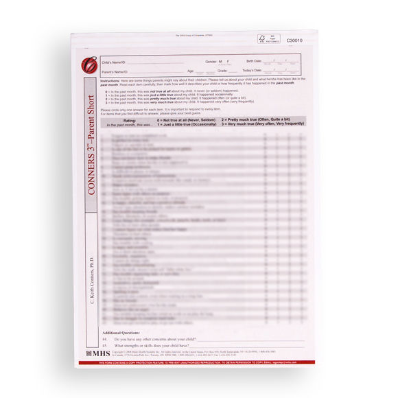 Conners 3 Parent Short Forms 