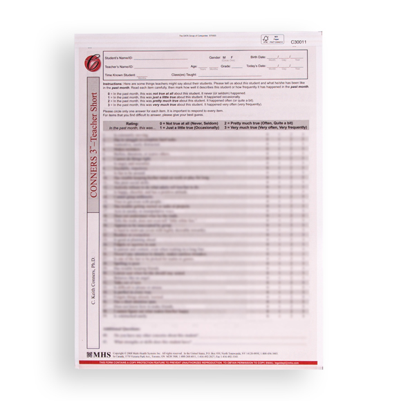 Conners 3 Teacher Short Forms 