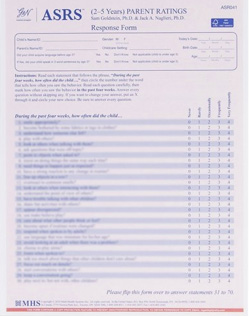 ASRS (2-5 yrs) Parent QuikScore Forms