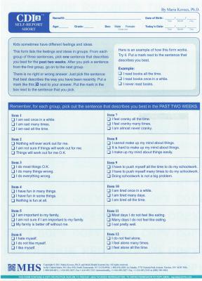 Children's Depression Inventory 2 (CDI 2) Self-Report Short Forms