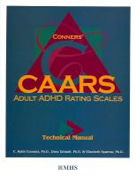 Conners CAARS Adult ADHD Rating Scales - Technical Manual