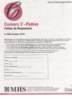 Conners 3 Padres Response Booklets Spanish 