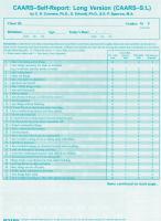 Conners CAARS Adult ADHD Rating Scales - CAARS-S-L Quikscore Forms